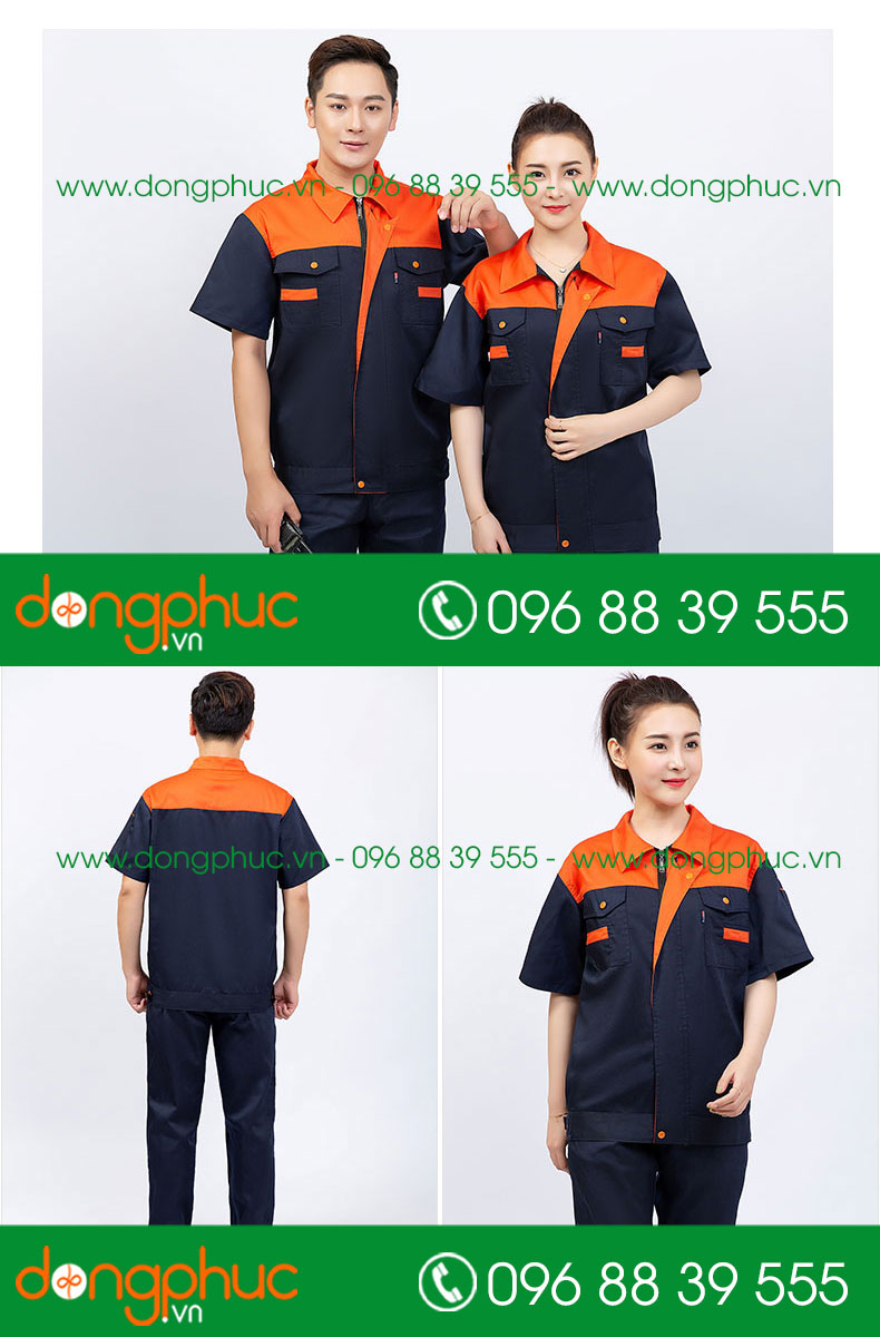 Mẫu bảo hộ màu tím than phối cam cộc tay